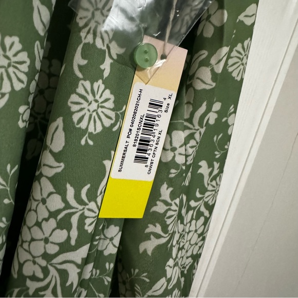 Summersalt Cinched Waist Caftan Dress - Vintage Floral in Ivy NWT - Picture 7 of 7